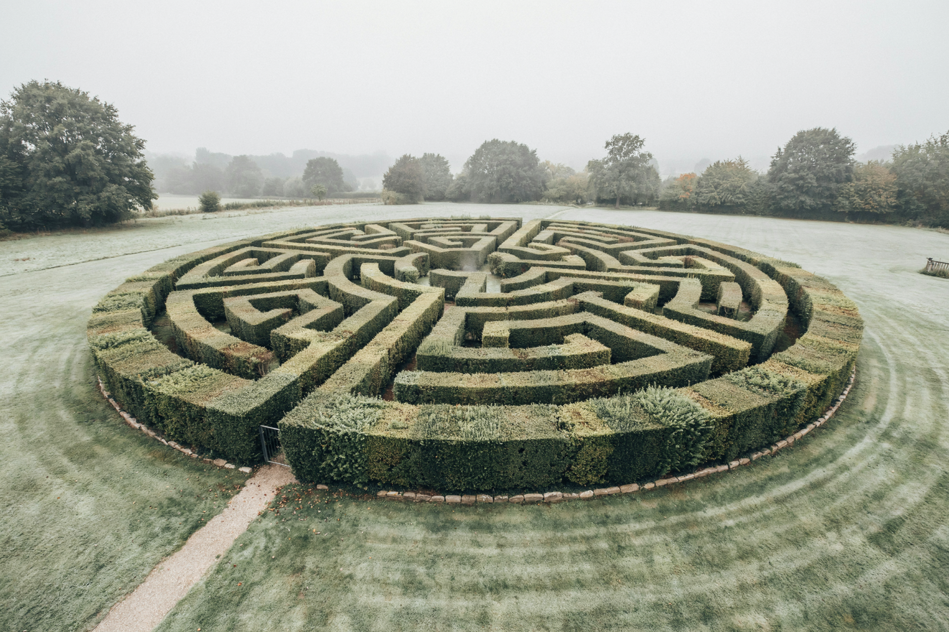 An aerial view of a hedge maze, the paralysis that comes from running the chain too far