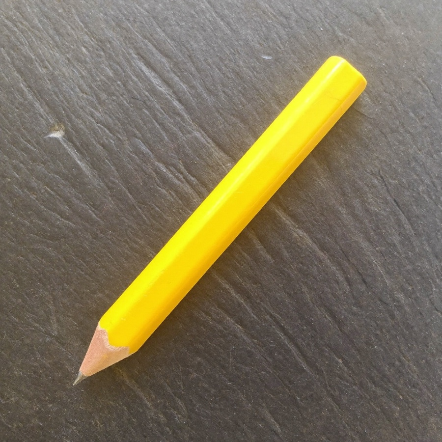 A carpenter's pencil, the plainest tool for getting a day's work done