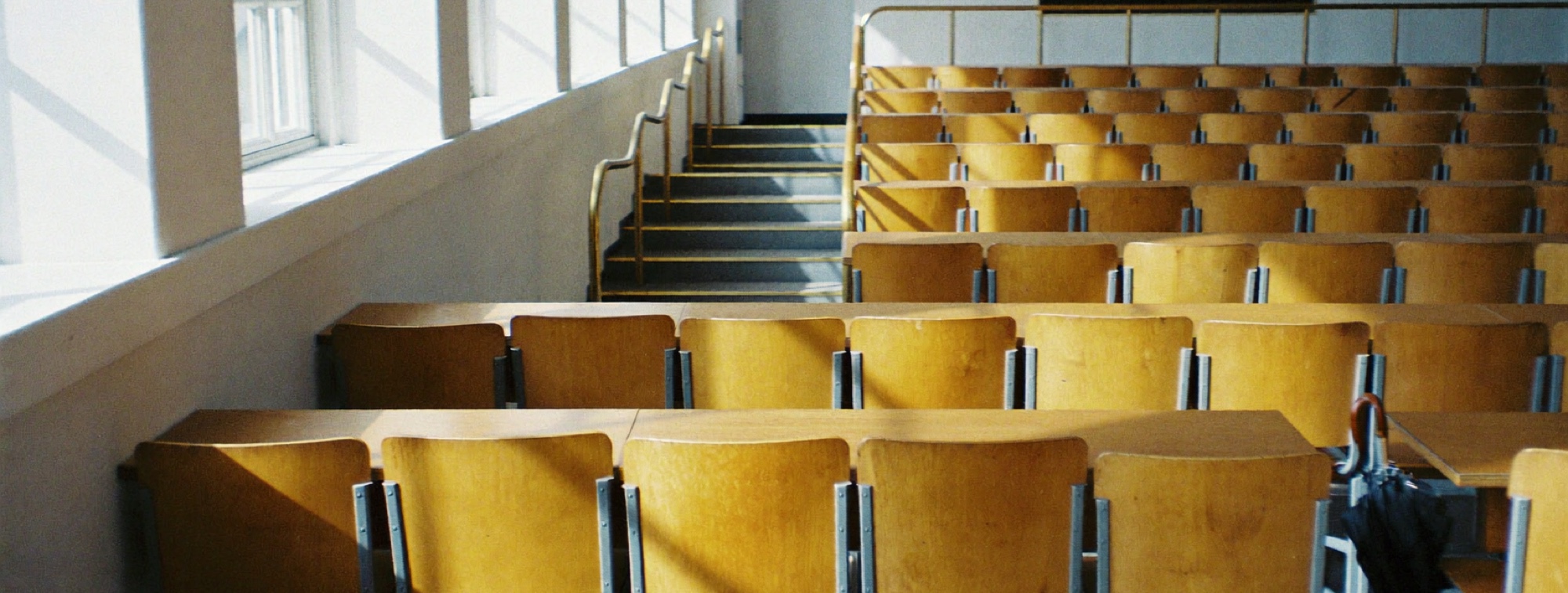 An empty lecture hall, the place an MBA sends you for two years