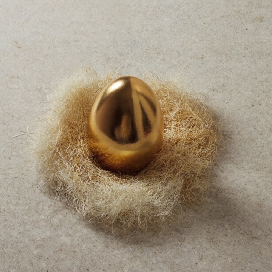 A gold egg in a straw nest, the retirement nest egg a 401k is meant to become