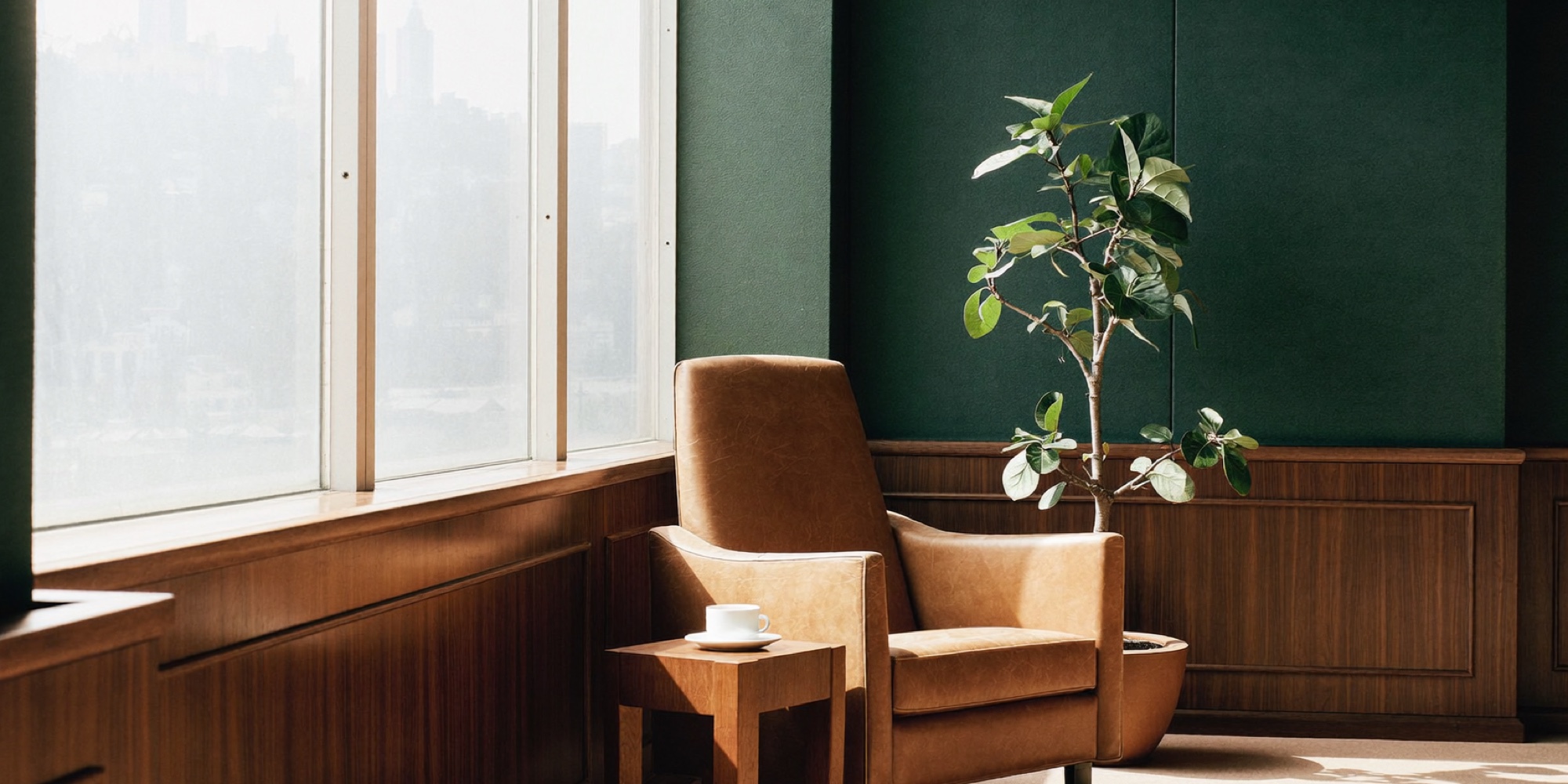 A quiet corner office before the first meeting, the hour several chief executives keep for thinking