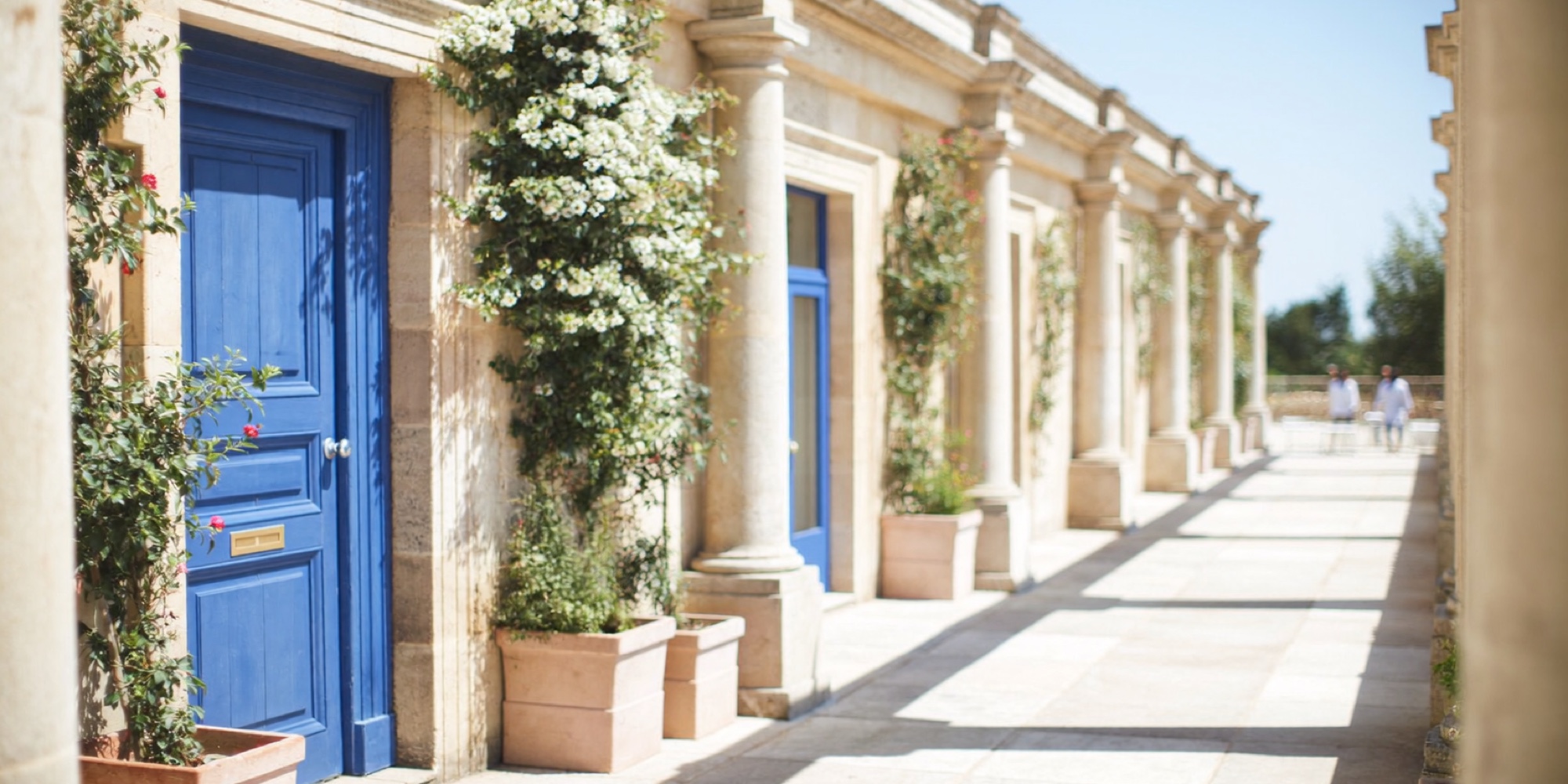 A hotel terrace, the kind of venue where a smart casual offsite takes place