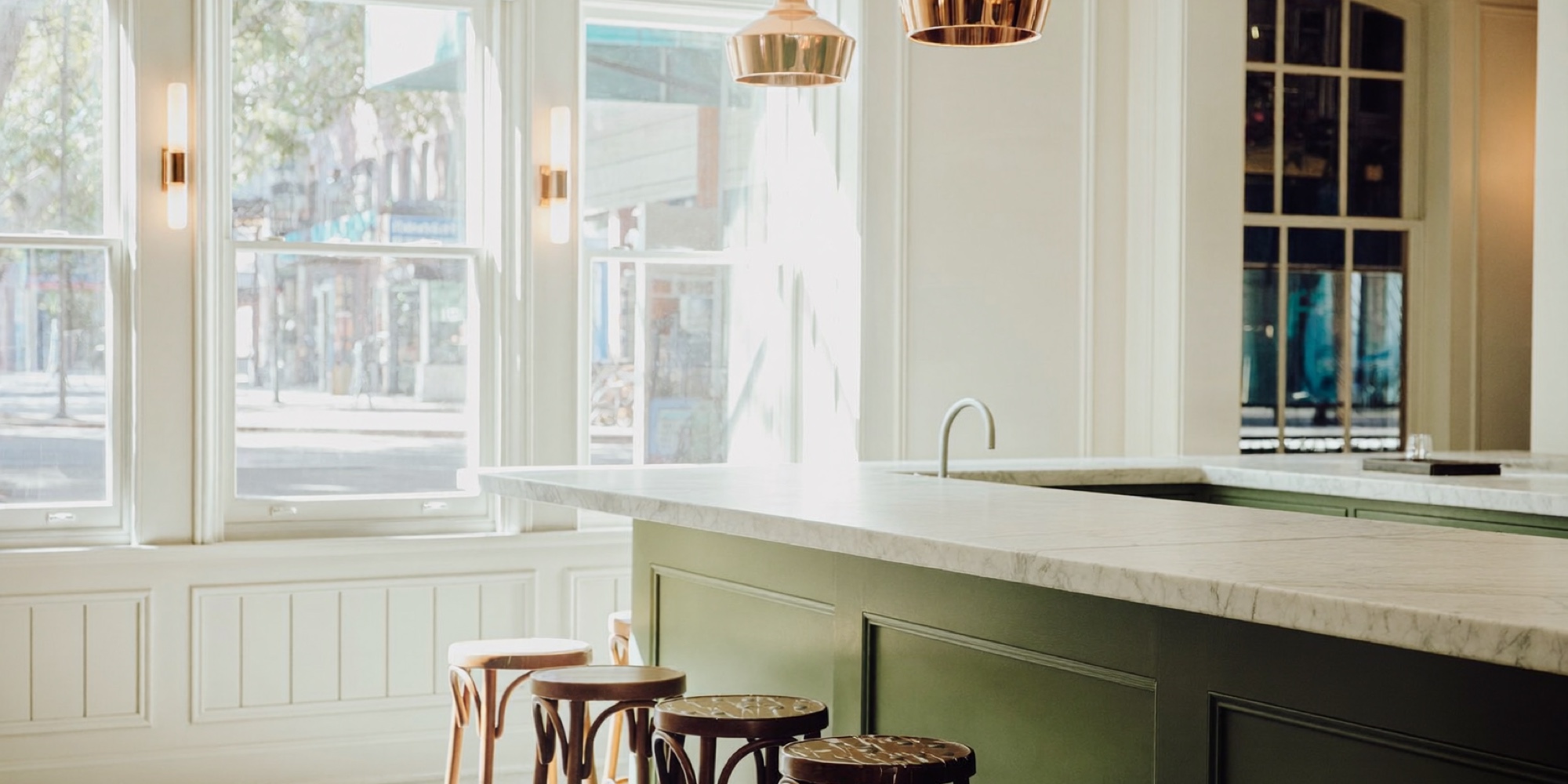 A quiet café in the morning, before the first cup of the day