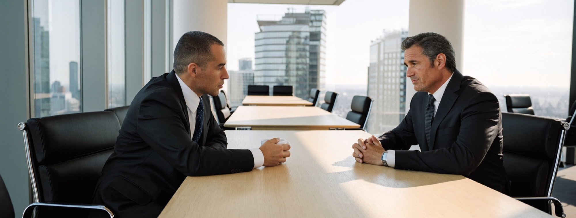 Two executives in a boardroom reviewing where the margin goes